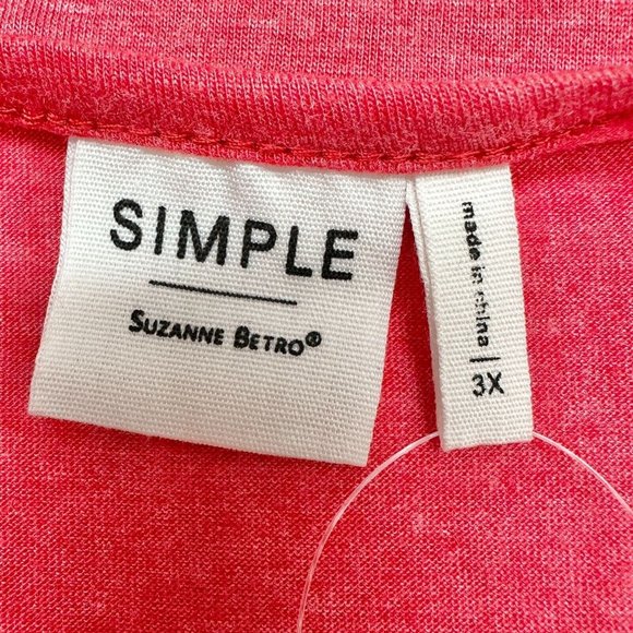 Simple Suzanne Betro Women's Top 3X Heather Red Crossover Tunic Short Sleeve NWT - Picture 7 of 9